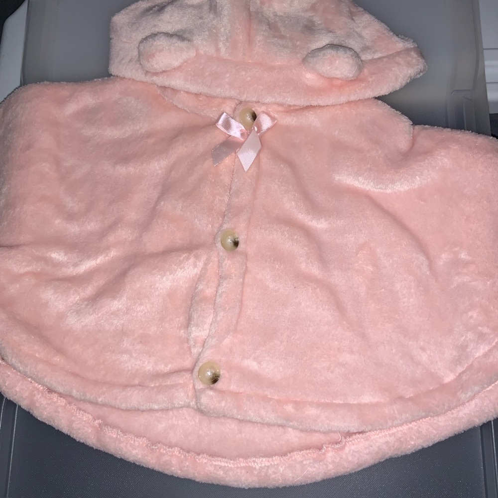 SHEIN Pink Kids Cape with Hood